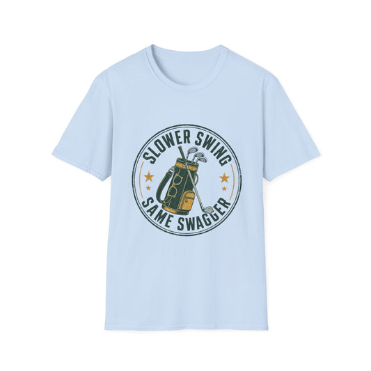 Slower Swing Same Swagger T-Shirt | Golf Bag Graphic
