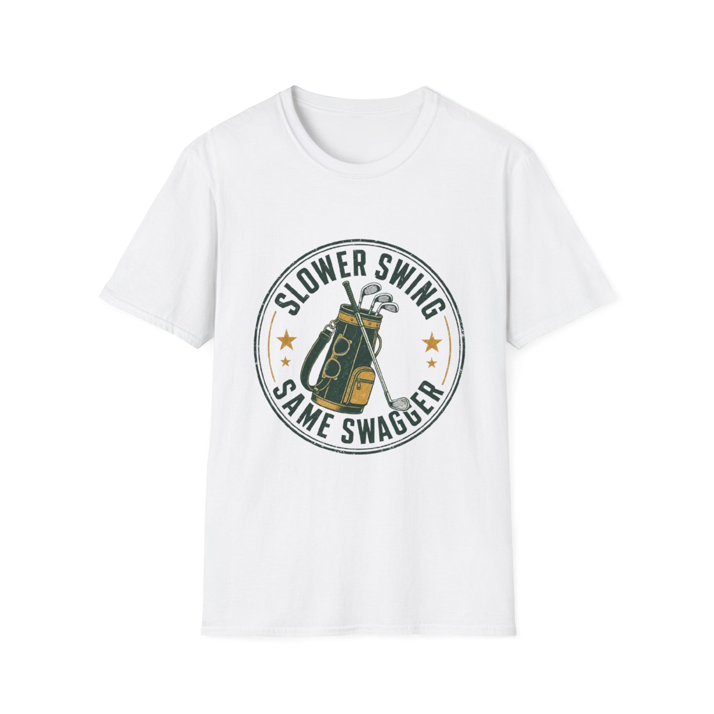 Slower Swing Same Swagger T-Shirt | Golf Bag Graphic