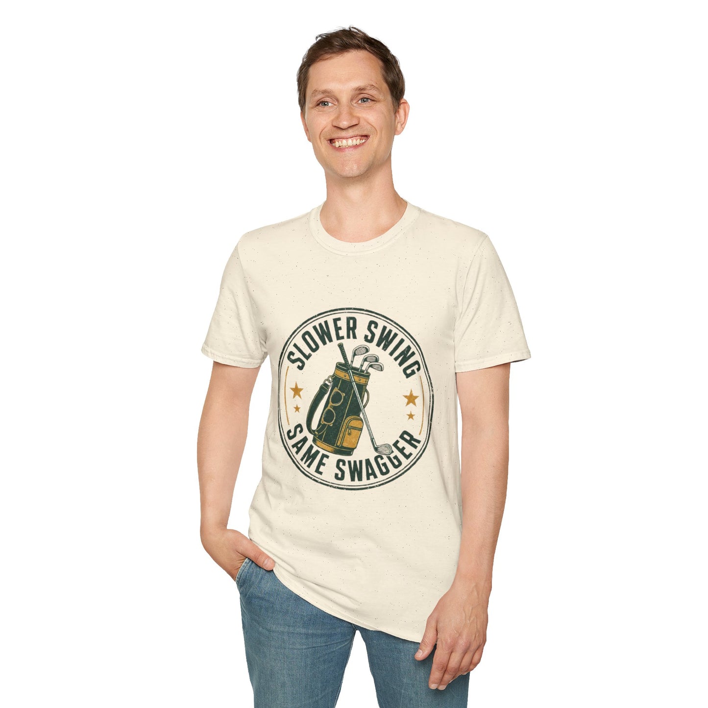 Slower Swing Same Swagger T-Shirt | Golf Bag Graphic