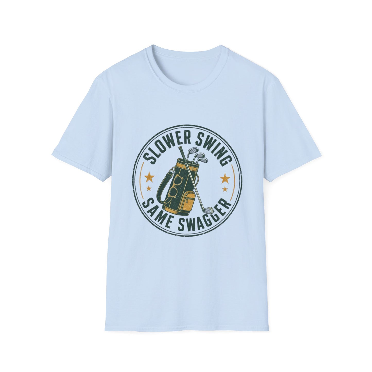 Slower Swing Same Swagger T-Shirt | Golf Bag Graphic