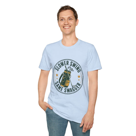 Slower Swing Same Swagger T-Shirt | Golf Bag Graphic