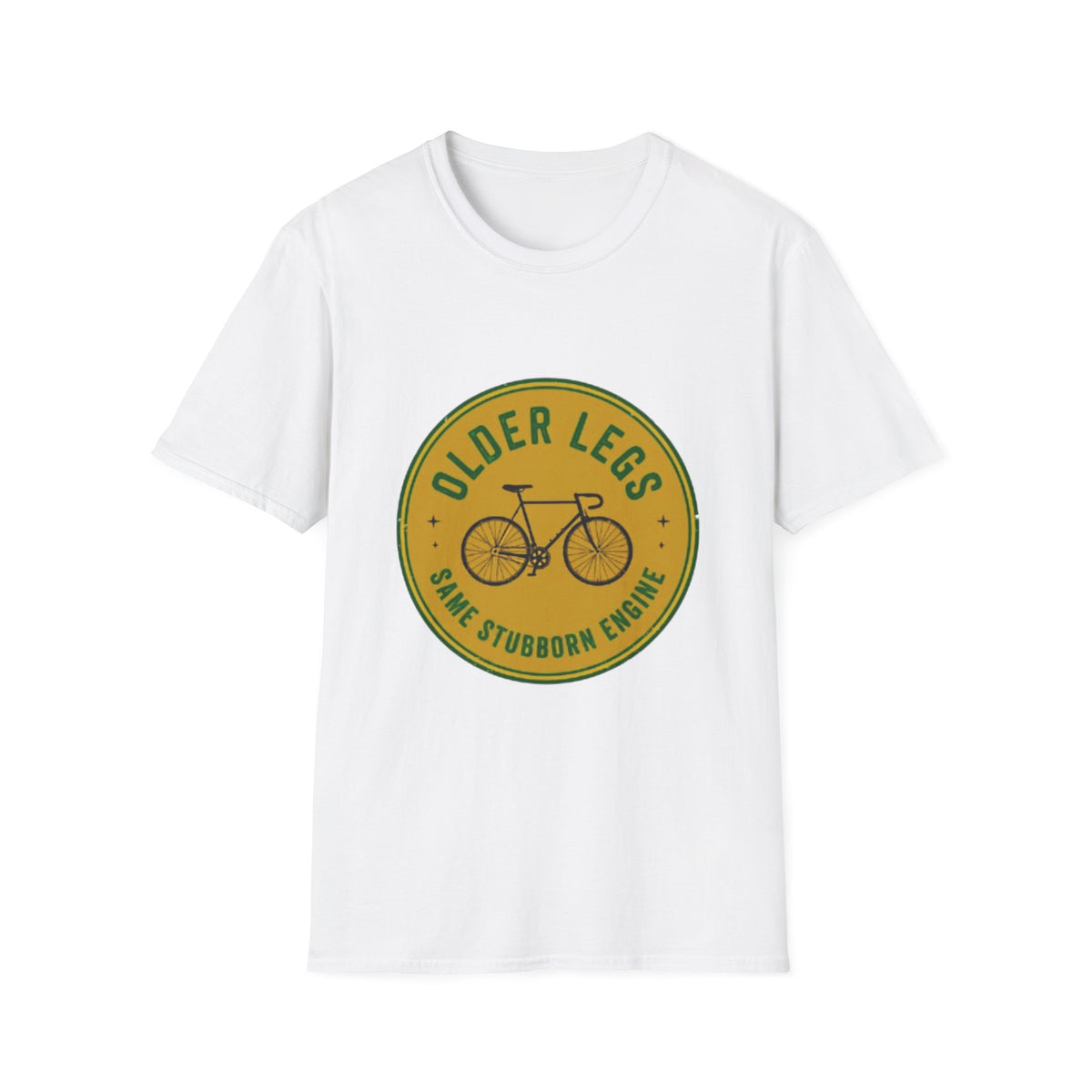 Older Legs Retro Bicycle Badge T-Shirt | Vintage Cycling Logo