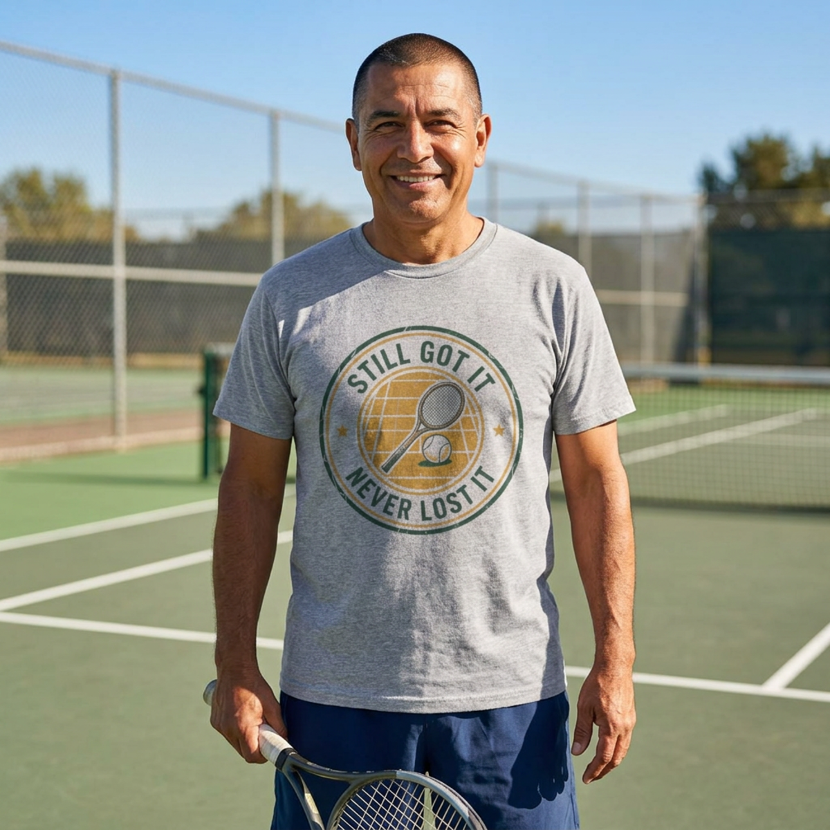 Still Got It Tennis Graphic T-Shirt | Vintage Racket Emblem