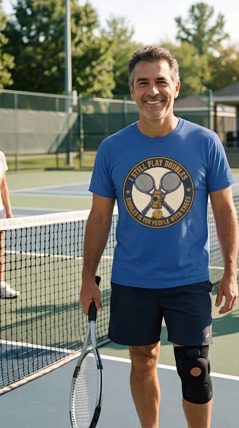 "I Still Play Doubles” Graphic Tennis Tee