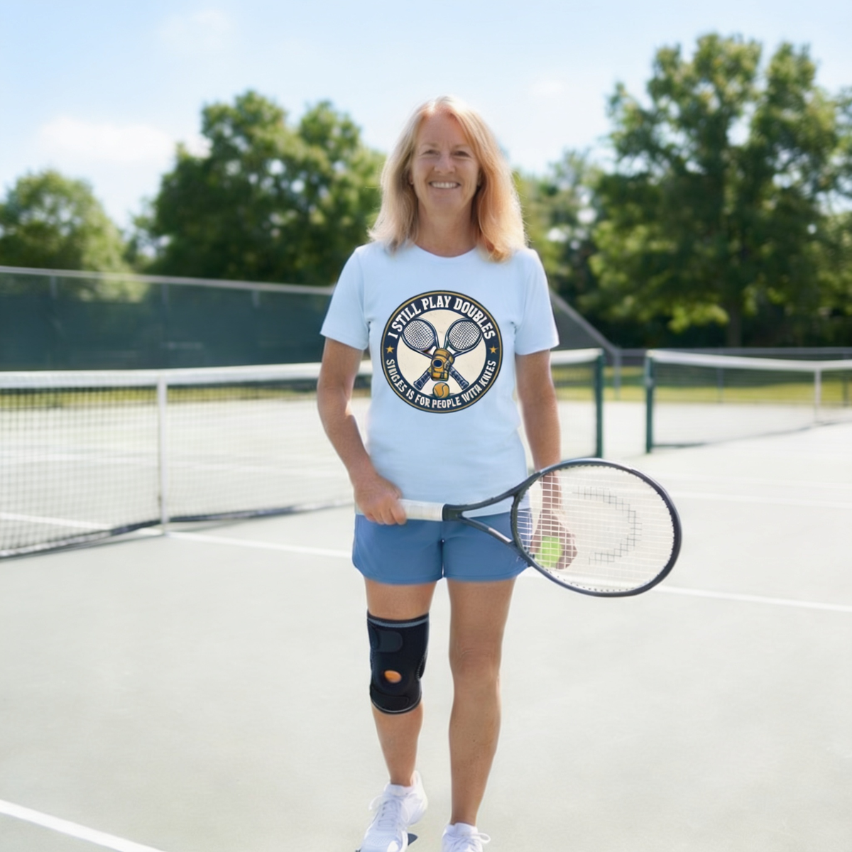 "I Still Play Doubles” Graphic Tennis Tee