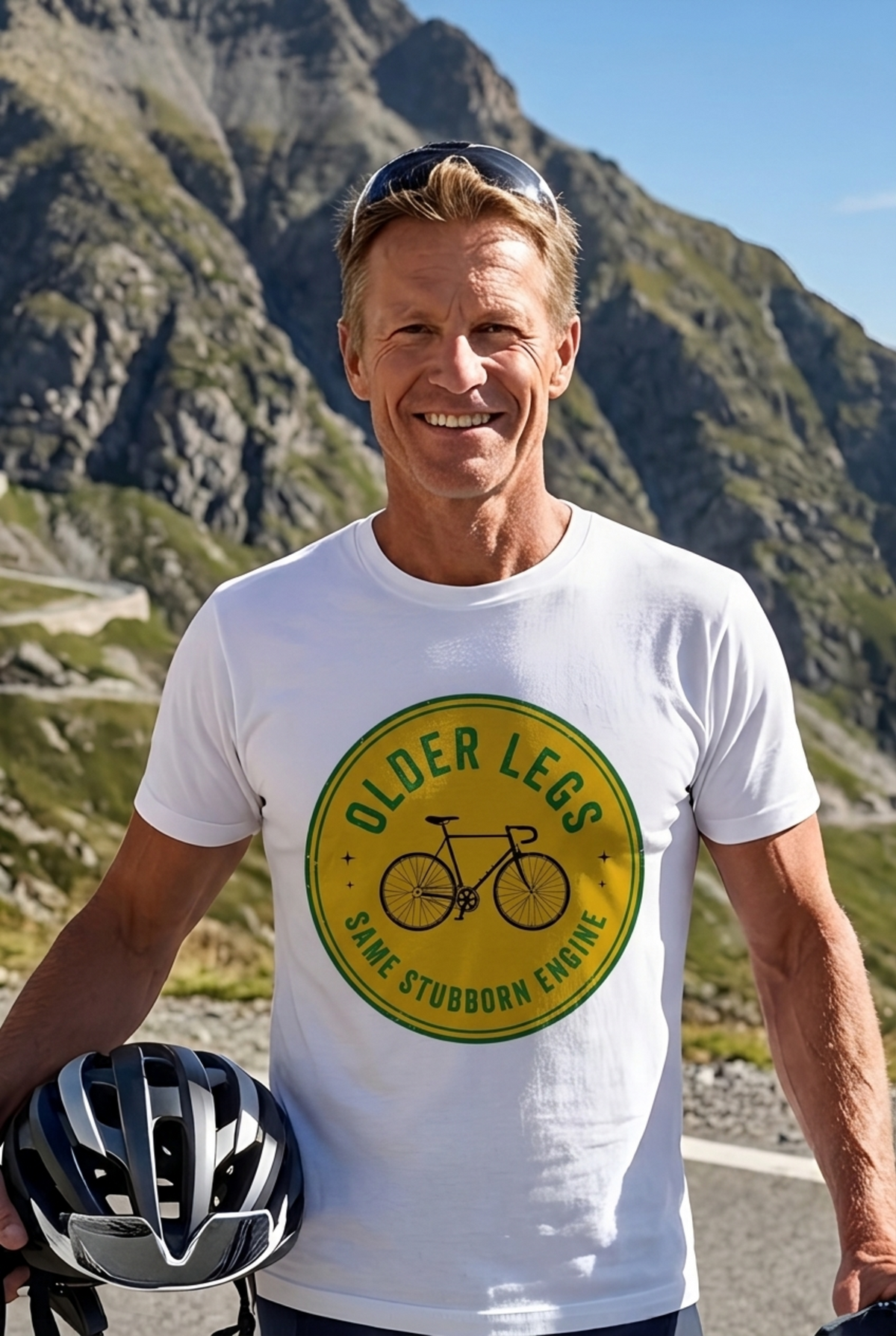 Older Legs Retro Bicycle Badge T-Shirt | Vintage Cycling Logo